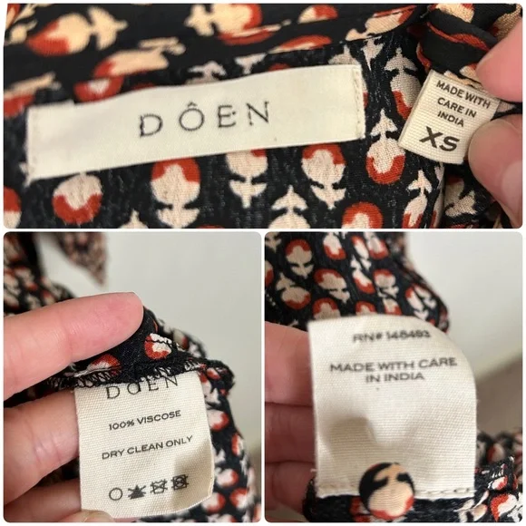 Doen Camden Dress in Sable Hyde Park Floral extra small
